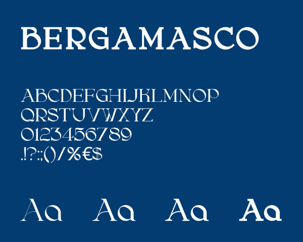 Echantillon de la typographie Bergamasco
