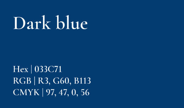Echantillon de bleu foncé pour Literatura avec tous ses codes couleurs.