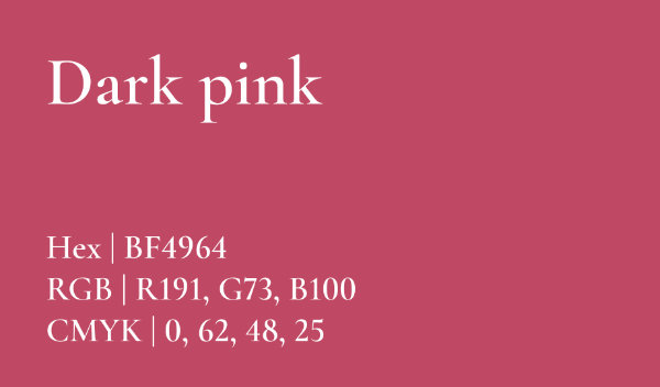Echantillon de rose foncé pour Literatura avec tous ses codes couleurs.