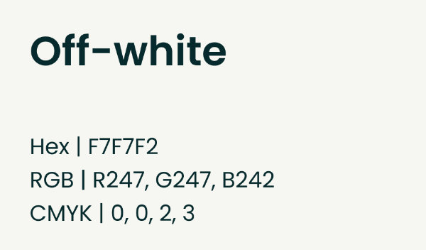 Echantillon de blanc cassé pour Medica avec tous ses codes couleurs.