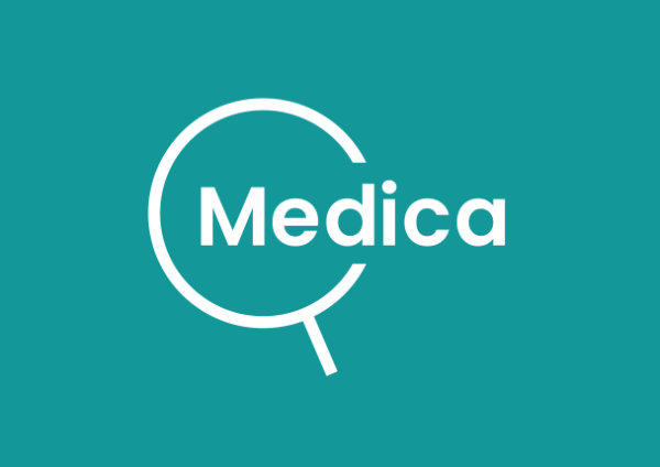 Logo de Medica sur fond vert
