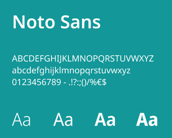 Echantillon de la typographie Noto Sans.