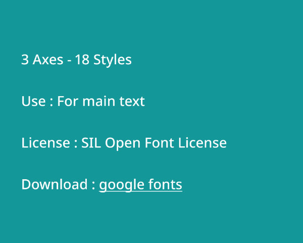 Informations techniques sur la typographie Noto Sans.
