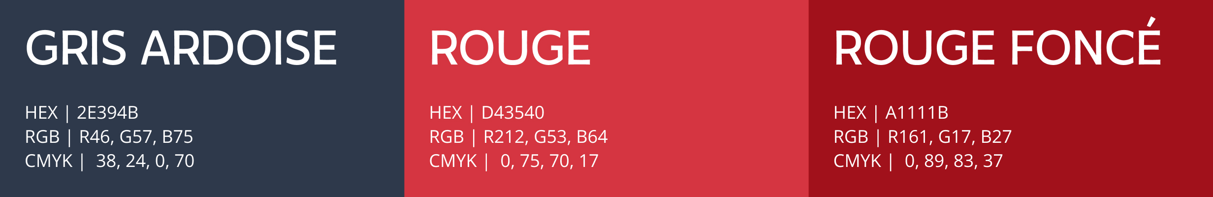 The second part of the color palette consists of slate gray, red, and dark red.