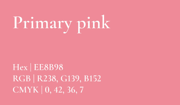Sample of pink for Literatura with all its color codes.