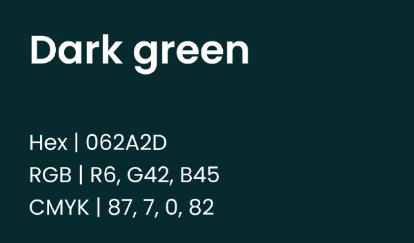 Sample of dark green for Medica with all its color codes.