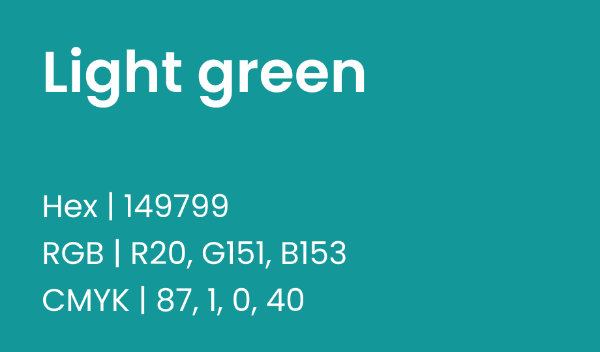 Sample of light green for Medica with all its color codes.