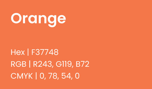 Sample of orange for Medica with all its color codes.